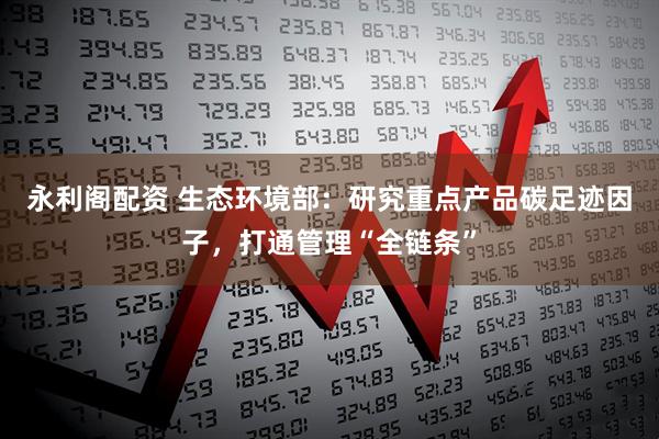 永利阁配资 生态环境部：研究重点产品碳足迹因子，打通管理“全链条”